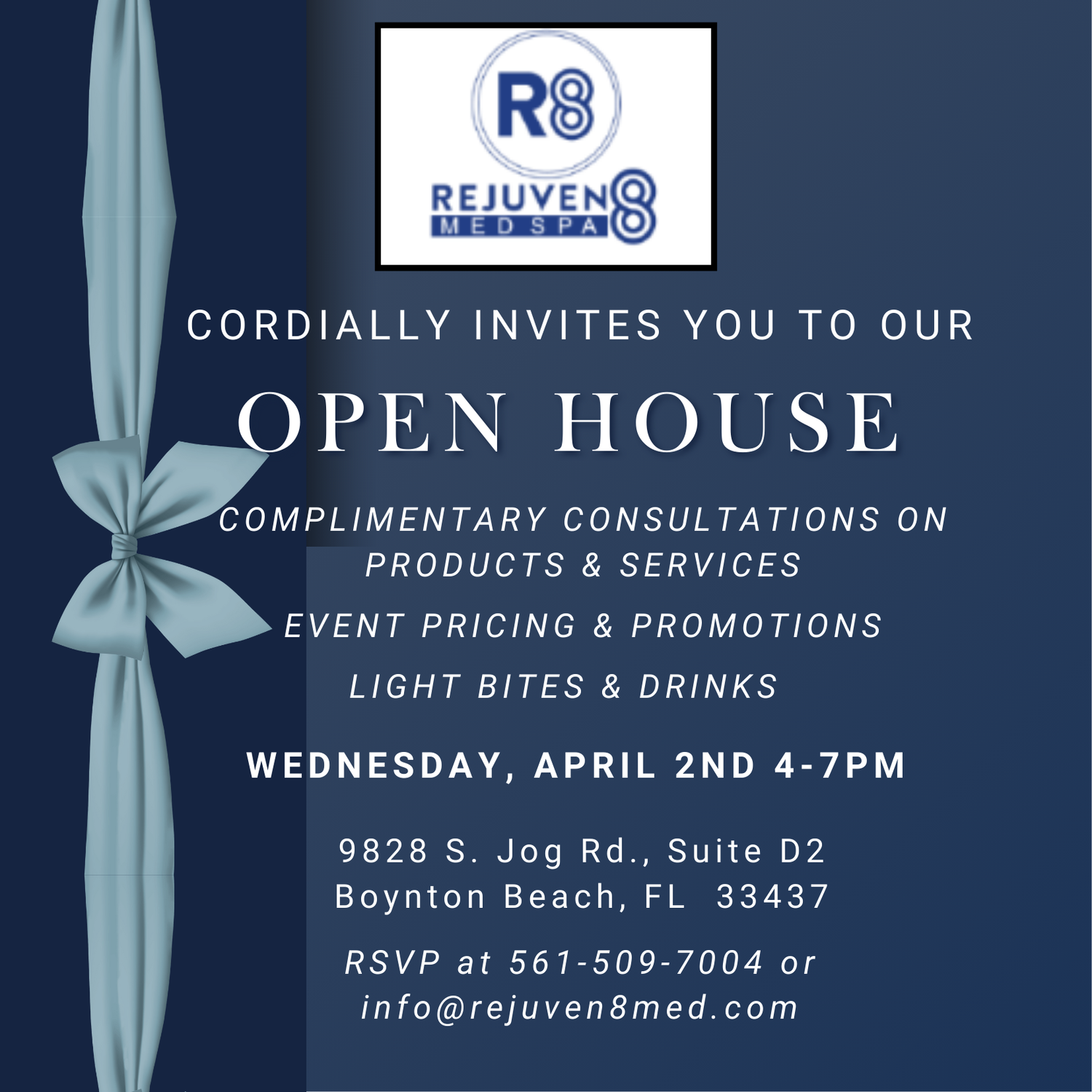 Rejuven8 Med Spa open house invitation details